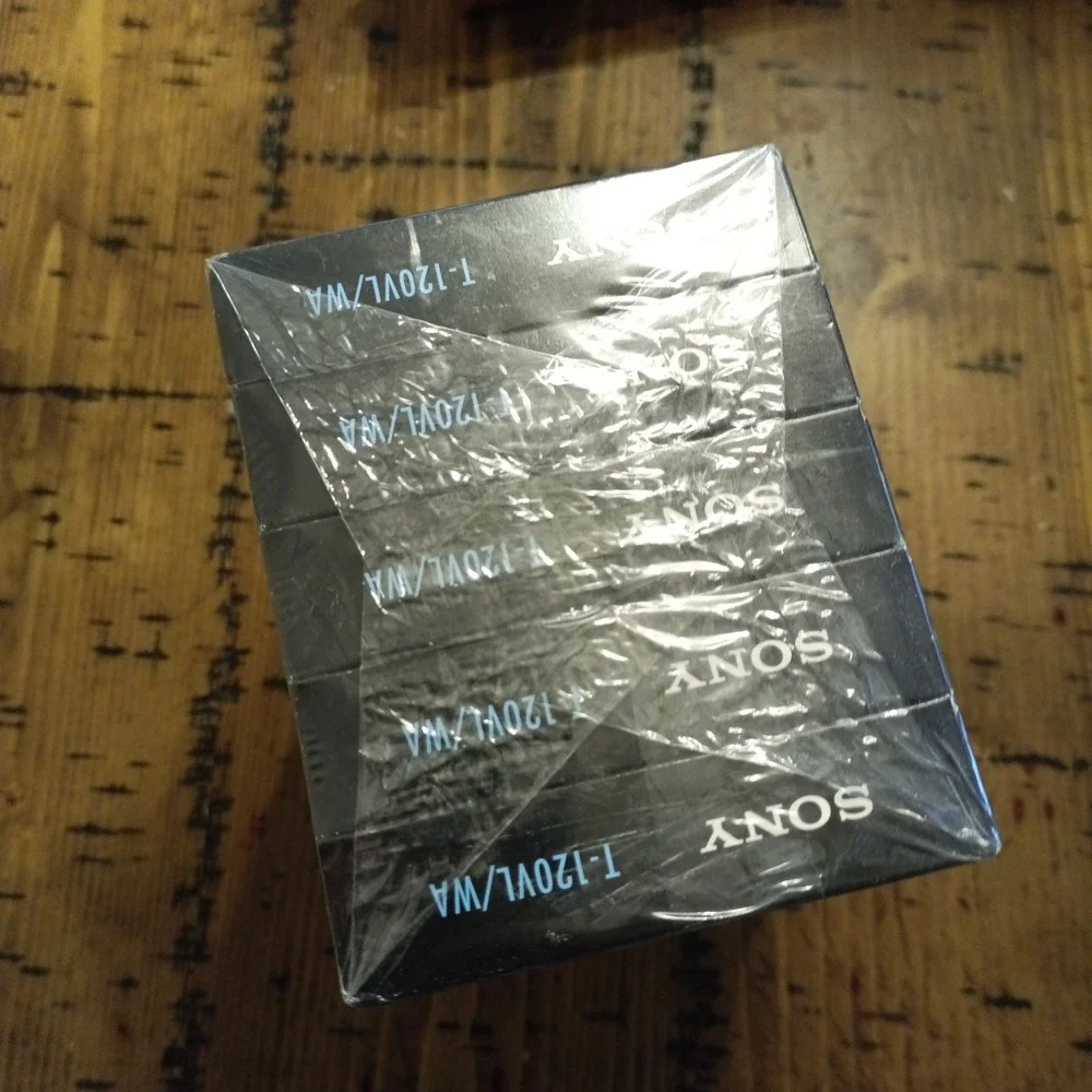 Sony T-120 VHS Blank Tapes Standard Grade 6 Hour 5-Pack New Old Stock T-120VL/WA